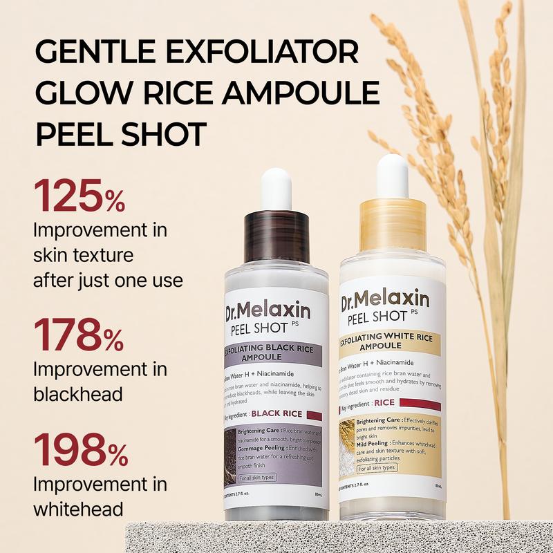 Body & Face Peel Shot Duo - Rice Peel Glow Ampoule & Kojic Acid Turmeric Spray